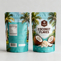 Kemasan Makanan Anti Bau dengan Logo Custom, Kantong Mylar untuk Keripik Kelapa, Snack Kelapa, Pouch Ziplock Berdiri