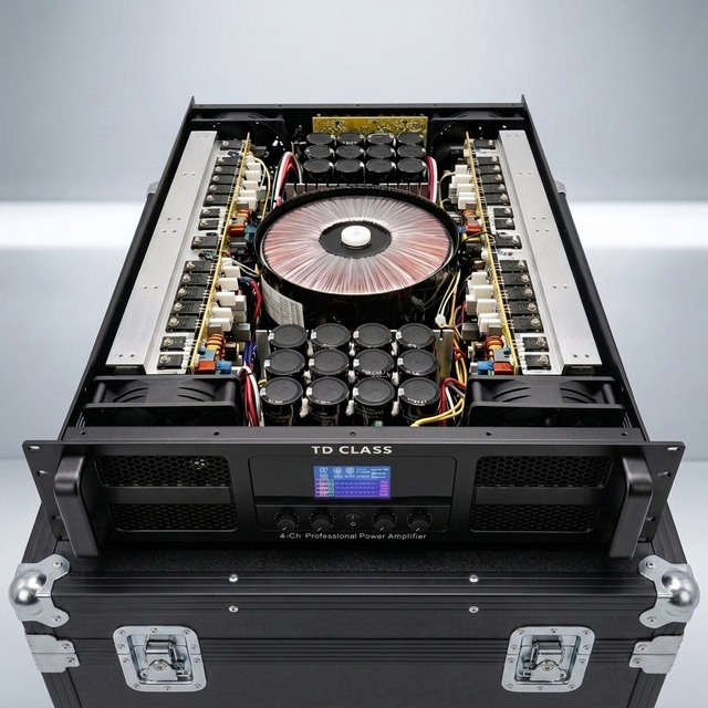 Class TD Amplifier 4-Channel Professional Power Amplifier 4x2000W Stereo Audio Amp for Subwoofer Stage Club Line Array Speaker