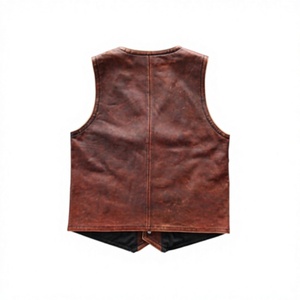 Low Price <b>Top</b> High Quality Motorbike Leather Vest Customized Logo Lightweight <b>Men's</b> Outer Wear Casual 5-dimensional Pocket - Product Image 2