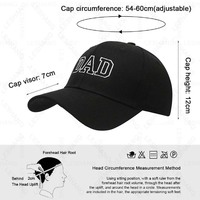 Topi Baseball Trendy Bordir Puff Print Twill untuk Ayah Ibu, Bahan Katun, Pelindung UV, Unisex, Hadiah Hari Ibu