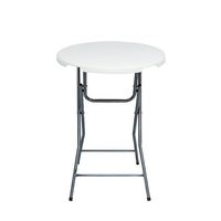 Table de bar pliable moderne ronde de 110cm de hauteur barre de fête en plein air Table en plastique pliante blanche