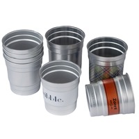 Gobelet en aluminium jetable pour boissons froides réutilisable pour fête 12 oz Porte-café 500 ml Gobelet en papier aluminium avec couvercle en aluminium
