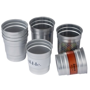Bicchiere in Alluminio Usa e Getta Riutilizzabile per Bevande Fredde 12oz/500ml con Coperchio in Alluminio - Product Image 6