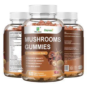 Gomitas de Hongos para la Concentración, Claridad Mental, Apoyo Cerebral para Adultos, Alivio del Estrés, Energía Natural, Vegano, Sabor a Cereza, Suplemento Adaptógeno - Product Image 1