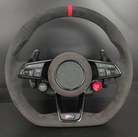 Volant de course en cuir en forme de D avec commandes multifonctions, palettes de changement de vitesse et bouton de démarrage du moteur, compatible VW Golf MK7 MK8 Jetta