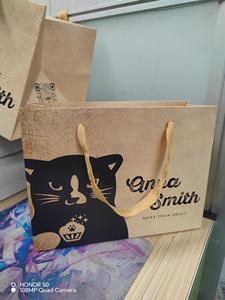 ออกแบบโลโก้ตามสั่ง ถุงของขวัญสุดหรูสำหรับเสื้อผ้า บรรจุภัณฑ์กระดาษแข็งสีขาว หูหิ้วริบบิ้น สีตามสั่ง - Product Image 2