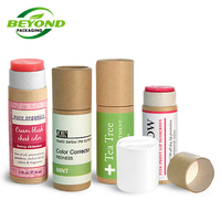 OEM Tube de papier push up en carton kraft imprimé sur mesure recyclé écologique Papier anti-graisse doublé 50ml Contenant pour baume à lèvres/déodorant