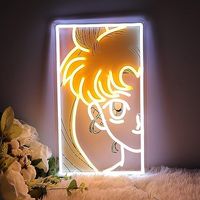 Letreros Luminosos Personalizados con Nombre de Sailor Moon, Diseño Gratuito, Sin Pedido Mínimo, Letreros de Neón LED para Decoración de Dormitorio, Animación de Dibujos Animados