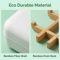 Support à Savon en Bambou Grande Taille Écologique avec Plateau de Drainage en Bambou pour Salle de Bain et Hôtel