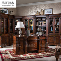 Bureau d'écriture classique en bois massif de style américain, haut de gamme, personnalisé, pour salle d'étude, bureau, villa, maison, usage commercial