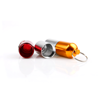 Bouteille de pilule de 32g avec porte-clés cartouche scellée étanche en alliage d'aluminium pour la médecine et le réservoir de sauvetage