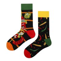 Chaussettes de tous les jours en tricot à motifs asymétriques unisexes Creative Cool Funny & Funky Socks