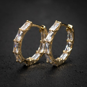 Orecchini a Cerchio Geometrici Scintillanti per Donne, Orecchini Moderni Statement, Gioielli di Moda Quotidiana - Product Image 1