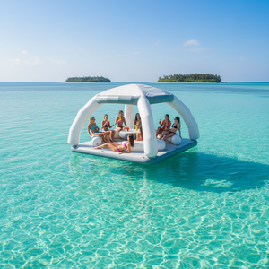 Plateforme flottante gonflable commerciale QIQU Mat 4x6m pour yacht, extension de quai, abri solaire pour fêtes - Product Image 1