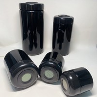 Pot de stockage personnalisé à contrôle d'humidité de précision, en verre ultraviolet noir, avec capteur d'hygromètre numérique intégré pour la maturation