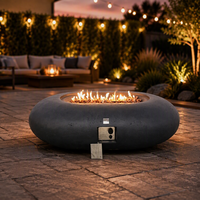 Table de foyer au gaz propane ovale personnalisable, autoportante, pour extérieur, patio, foyer à flamme réelle pour le chauffage et la décoration du jardin