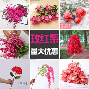 ดอกกุหลาบแดงประดิษฐ์ ดอกไม้พลาสติกผ้าไหม คุณภาพสูงเหมือนจริง สำหรับตกแต่งงานแต่งงาน ตกแต่งบ้าน ช่อดอกไม้ - Product Image 6