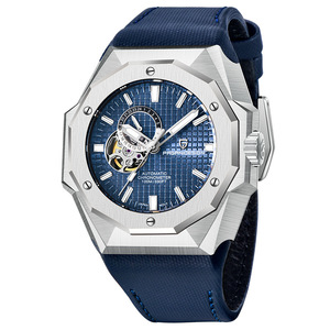 Reloj mecánico automático PAGANI DESIGN para hombre, caja cuadrada, esfera de cristal de 13,5 mm, esfera azul de acero inoxidable, resistente al agua 100M - Product Image 5
