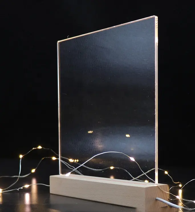 DIY Engrave Blank Acrylic Lamp Wood Base 3D LED Night Light Decorative Table Bedside Lamp