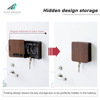 Porte-clés magnétique mural en bois personnalisé de style nordique pour l'entrée, porte-clés magnétique pour voiture, organisateur de rangement pour mur