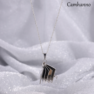 Collier pendentif livre en acier inoxydable pour <span class=keywords><strong>maman</strong></span>, fils, amoureux, avec logo gravé au laser personnalisé pour la famille - Product Image 5