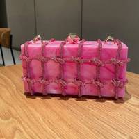 Dropshipping Vente en gros, mode luxe, sac de soirée en strass, sac à main en marbre acrylique pour femmes