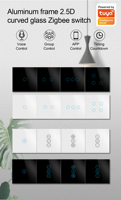 Sakelar Dinding Tuya Smart Home Touch Switch Wifi Zigbee 1/2/3/4 Gang dengan Sakelar Pemanas Air, Bekerja dengan Aplikasi Smart Life