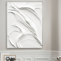 Décoration d'hôtel, peinture à l'huile abstraite texturée blanche peinte à la main, œuvre d'art moderne, peinture sur toile de grande taille faite à la main