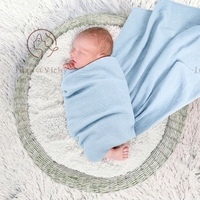 Couverture Bébé Double Couche en Crêpe de Coton Doux Teint Uni Jura&Vichy BL26-1, Apaisante pour Nouveau-né, Vente en Gros Directe Usine