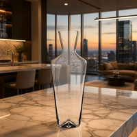 Carafe à vin en verre à épaule haute et base conique, en cristal sans plomb, avec bec verseur fin, pour bar à domicile