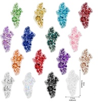 Applique florale en dentelle brodée de perles multicolores, cousue à la main, pour robes de mariée et robes de soirée