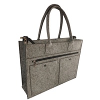 Porte-documents en feutre polyester épaissi à motif personnalisé, fermeture éclair, écologique, grande capacité, léger, portable, sac d'affaires, bureau
