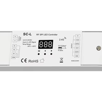 Contrôleur RF SPI SC-L 5-24VDC RF2.4G 8A pour bande LED Pixel, variateur de lumière blanche RGBW avec télécommande et interrupteur poussoir