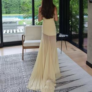 Nuevo Vestido Formal de Alta Calidad para Mujer, Elegante Vestido Largo sin Tirantes con Cuello Alto, de Lino, Algodón y Chifón - Product Image 2