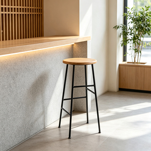 <span class=keywords><strong>Tabouret</strong></span> <span class=keywords><strong>de</strong></span> <span class=keywords><strong>bar</strong></span> <span class=keywords><strong>industriel</strong></span> rond en bois avec structure en métal noir et double repose-pieds pour <span class=keywords><strong>bar</strong></span>, café, restaurant et hôtel (vente en gros) - Product Image 1