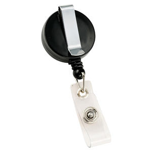 Clip retráctil para llaves, soporte <span class=keywords><strong>de</strong></span> carrete para tarjetas <span class=keywords><strong>de</strong></span> identificación, diseño personalizado, sublimación simple, negro - Product Image 5