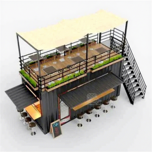 Quiosco de Contenedor Marítimo con Panel Sándwich, Cafetería de Dos Pisos de Acero para Exteriores, para Uso en Restaurantes - Product Image 1