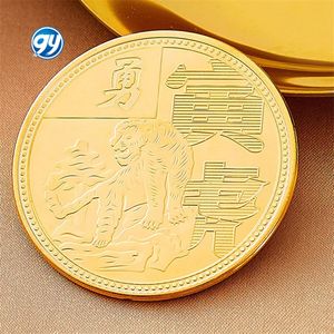 Monedas de Oro de 24k <span class=keywords><strong>con</strong></span> Signos del Zodiaco Chino, Animales Lindos de Dibujos Animados, <span class=keywords><strong>Conejo</strong></span>, Dragón, Bajo Pedido Mínimo - Product Image 4
