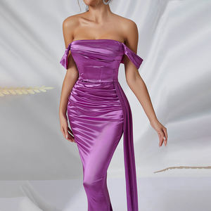 ZYHT ملابس ذات نوعية جيدة للنساء حصرية أرجواني ليلك وصيفات العروس فساتين سهرة Curvy - Product Image 4