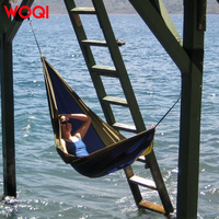 Hamac de camping suspendu en tissu tricoté en nylon de haute qualité avec logo personnalisé WOQI et mousqueton
