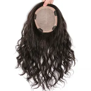 silk topper 12x13cm Curly Woman Topper 100% Human hair extension Silk BaseWholesale price directly supplier