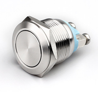 Interrupteur à bouton-poussoir momentané à enclenchement, rond, étanche IP67, en métal, pour montage sur panneau, Oszer 12mm-30mm, certifié CE Rosh