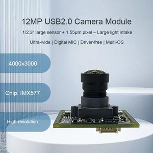 Module de caméra UVC haute définition 12MP IMX577 USB2.0, 4K, mise au point fixe, grand angle 101°, pour la reconnaissance faciale - Product Image 1