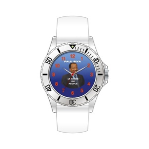 Klantlogo Goedkoop Cadeau Verkiezingshorloge 43mm Quartz uurwerk Glazen wijzerplaat Siliconen band voor campagne - Product Image 1