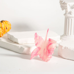 Pinza de Pelo Acrílica con Forma de Mariposa de 12 cm, Degradado Rosa Iridiscente, para Uso Diario, Peinado Elegante para Mujer - Product Image 4