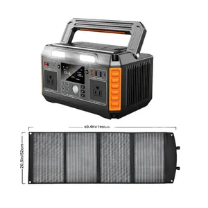 600w portable Quick Charge Charging solar battery with solar generator 120W solar panel