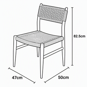 Silla de Comedor Estilo <span class=keywords><strong>Wishbone</strong></span> de Diseño Icónico, Asiento de Cordón de Papel Tejido a Mano, Estructura Metálica Resistente, para Cafetería o Restaurante, Proveedor Profesional - Product Image 4