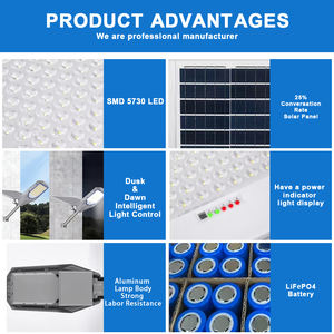 Poste de luz LED <span class=keywords><strong>Solar</strong></span> para exteriores, farola de ABS, 50w, 100w, 150w, 200w, 300w, 400w, todo en uno, lista de precios - Product Image 3