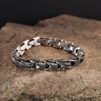 Nouvelle Collection Vintage Bracelet Argent Décor Viking Bijoux En Acier Inoxydable Viking Dragon Bracelet Viking Bracelet