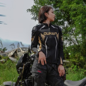 Chaqueta de Motocicleta para <span class=keywords><strong>Mujer</strong></span> Duhan, Chaqueta Protectora de Motocicleta con Certificación CE, Protector de Espalda Extraíble - Product Image 3